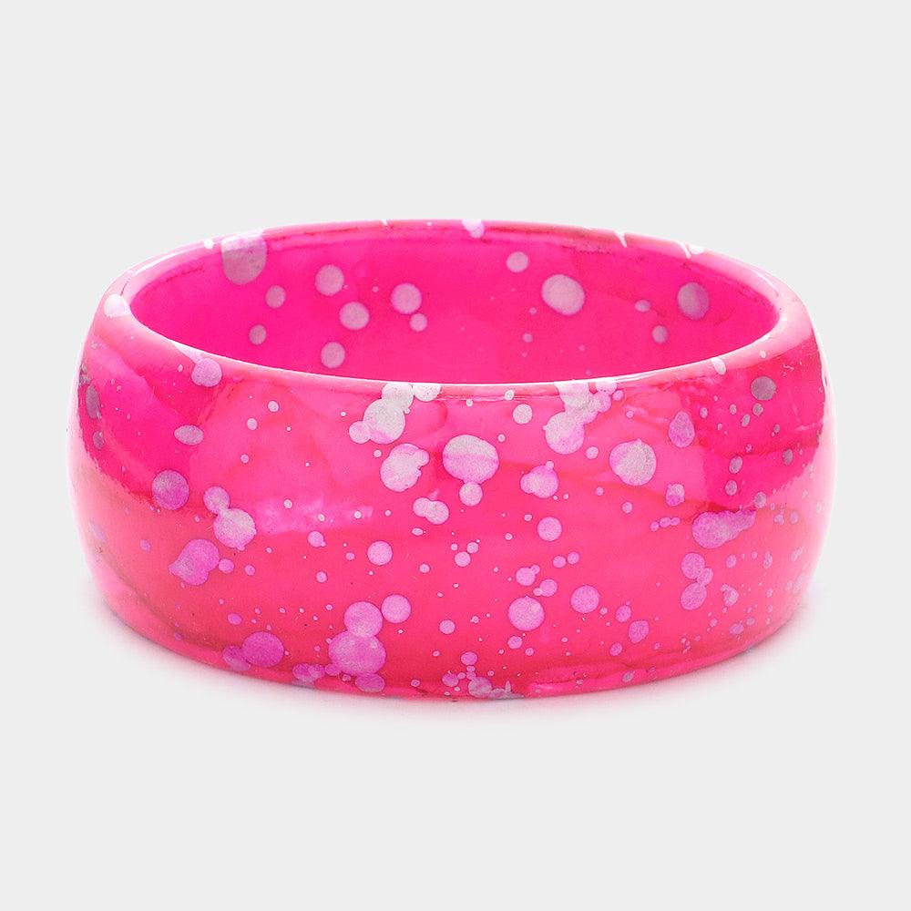 Pink Splash Print Bangle Bracelet