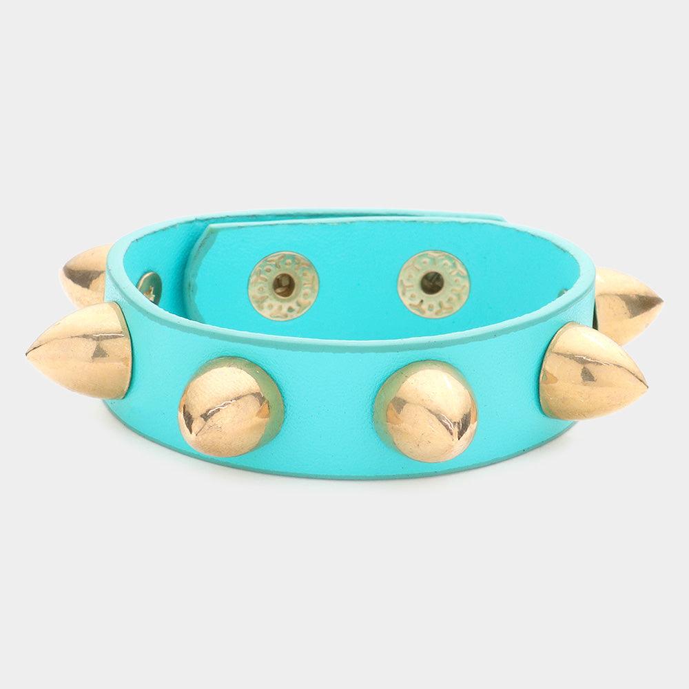 Studded Leather Band Bracelet - Jewelry Store by Erik Rayo