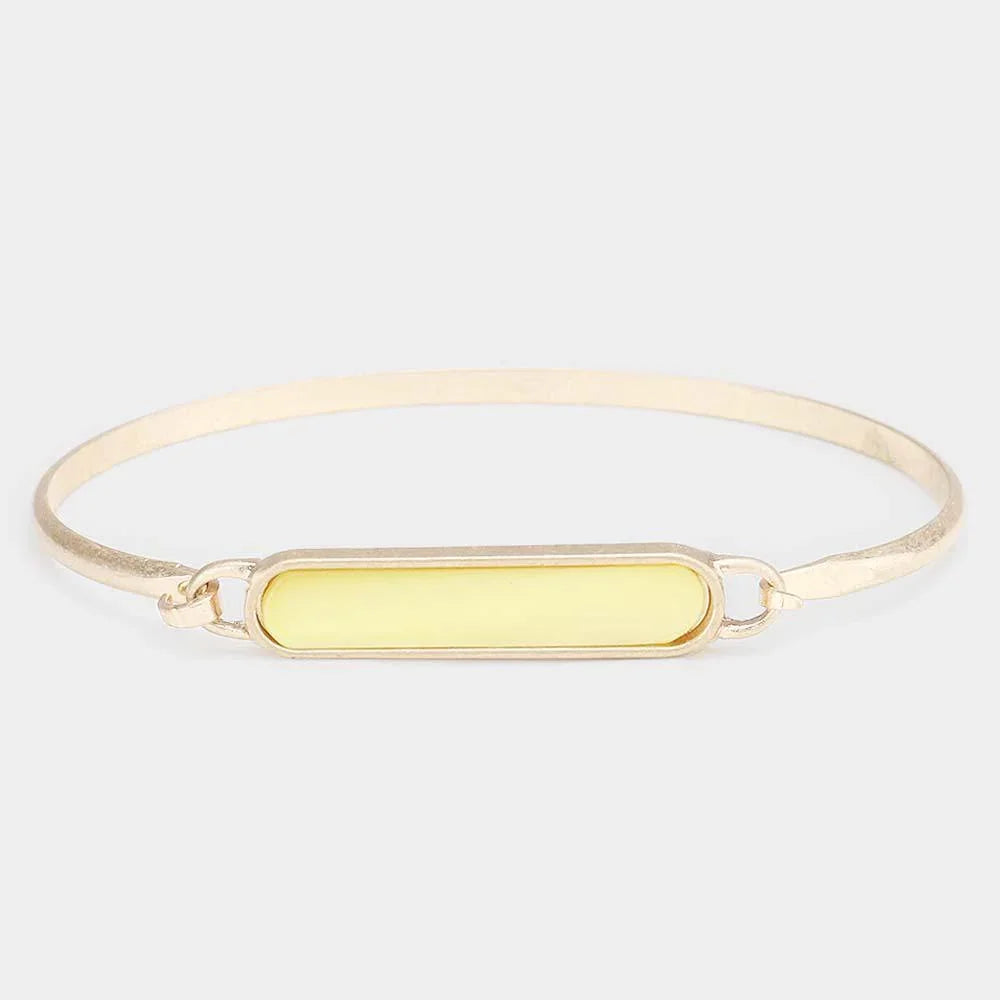 Yellow Rectangle Genuine Shell Hook Bracelet - Jewelry Store by Erik Rayo