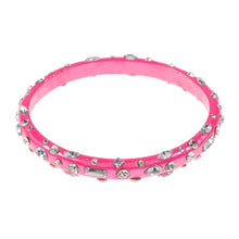 Load image into Gallery viewer, Pink Multi Stone Paved Bangle Bracelet
