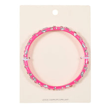 Load image into Gallery viewer, Pink Multi Stone Paved Bangle Bracelet
