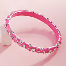 Load image into Gallery viewer, Pink Multi Stone Paved Bangle Bracelet
