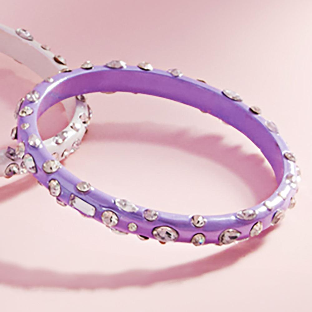 Lavender Multi Stone Paved Bangle Bracelet