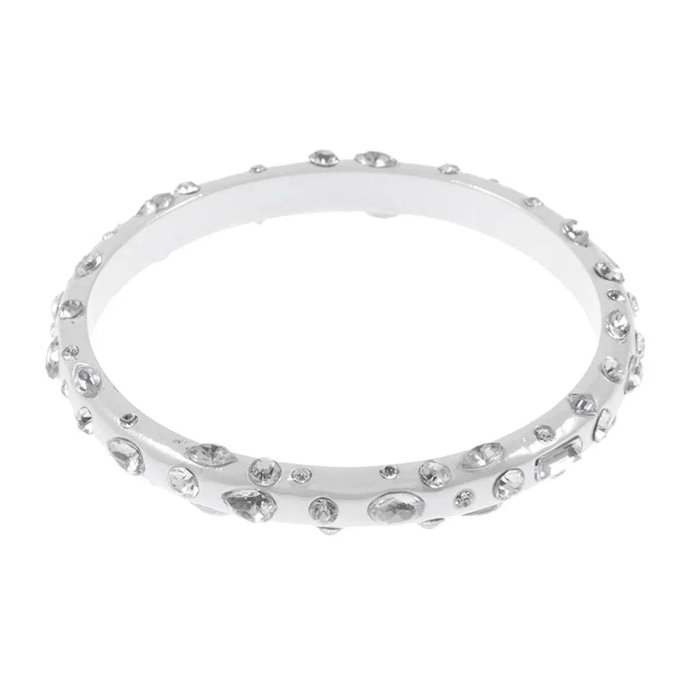 White Multi Stone Paved Bangle Bracelet - Jewelry Store by Erik Rayo