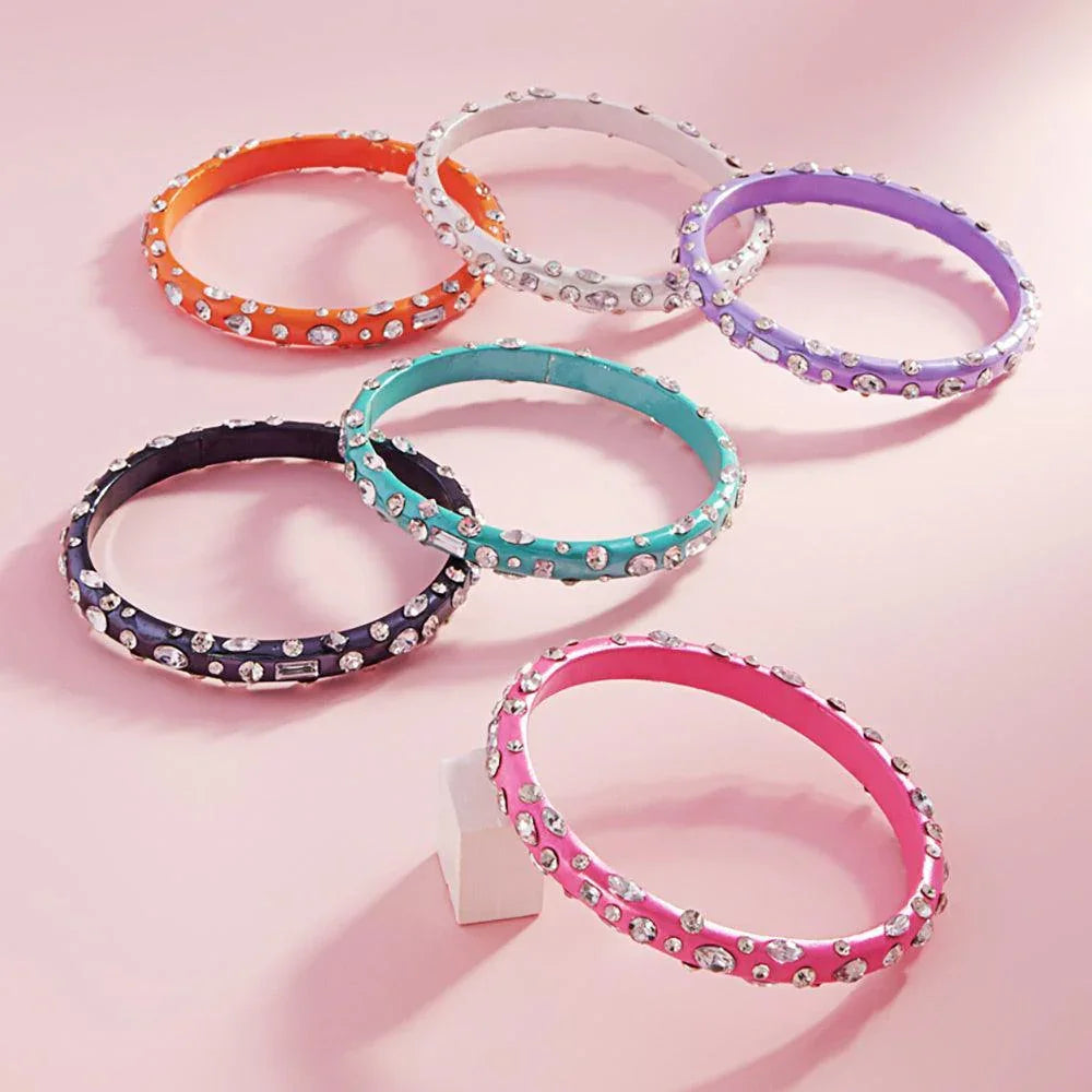 White Multi Stone Paved Bangle Bracelet - Jewelry Store by Erik Rayo