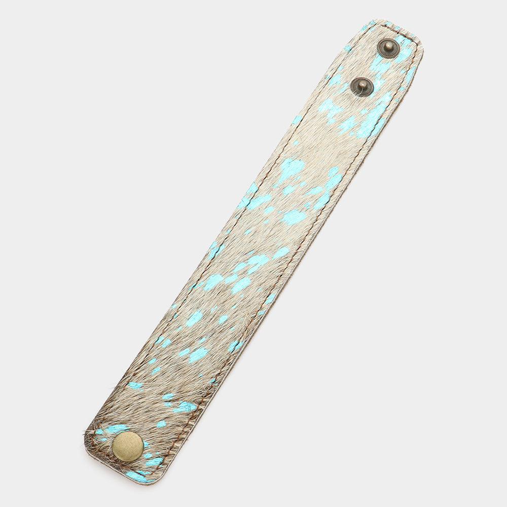 Turquoise Genuine Fur Calf Bracelet - Jewelry Store by Erik Rayo