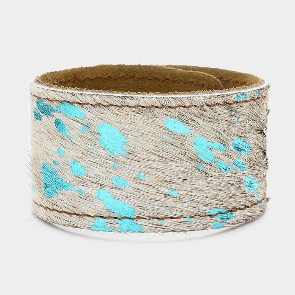 Turquoise Genuine Fur Calf Bracelet - Jewelry Store by Erik Rayo