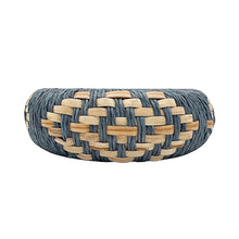 Load image into Gallery viewer, Blue Raffia Weave Abstract Pattern Bangle Bracelet
