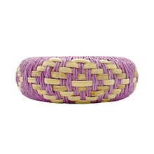 Load image into Gallery viewer, Lavender Raffia Weave Abstract Pattern Bangle Bracelet
