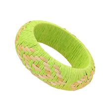 Load image into Gallery viewer, Raffia Weave Abstract Pattern Bangle Bracelet
