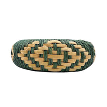 Load image into Gallery viewer, Green Raffia Weave Abstract Pattern Bangle Bracelet
