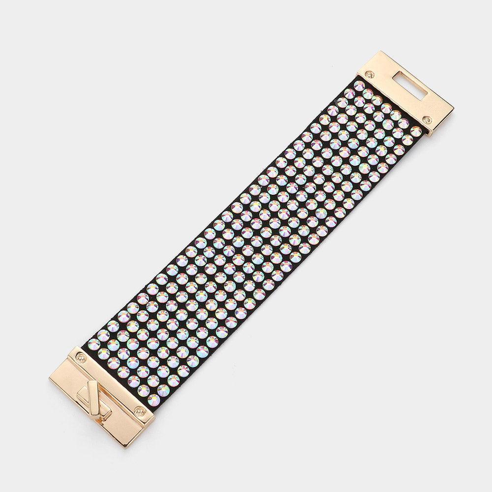 Clear 7-Row Rhinestone Bling Studded Bracelet - Jewelry Store by Erik Rayo