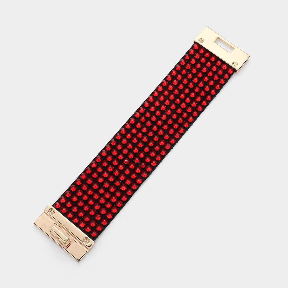 Gold 7-Row Rhinestone Bling Studded Bracelet - Jewelry Store by Erik Rayo