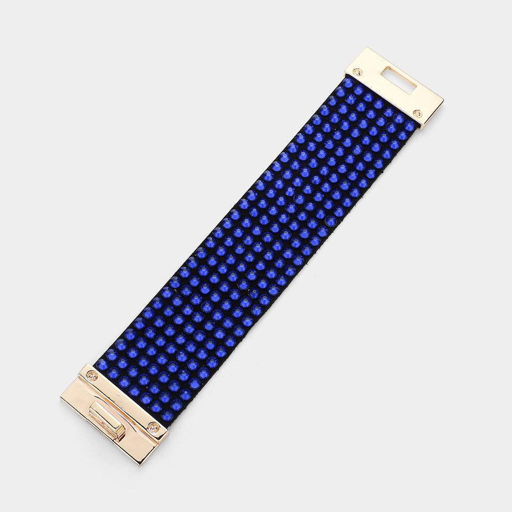 Gold 7-Row Rhinestone Bling Studded Bracelet - Jewelry Store by Erik Rayo