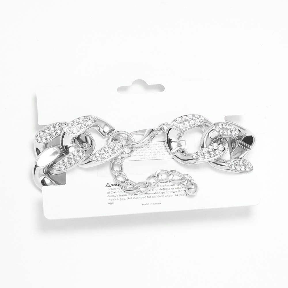 Rhinestone Embellished Chain Link Bracelet - Jewelry Store by Erik Rayo