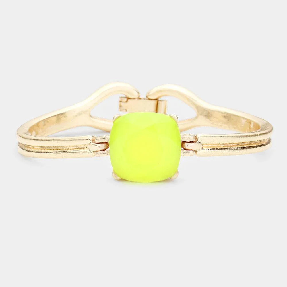 Yellow Square Stone Accented Bracelet - Jewelry Store by Erik Rayo