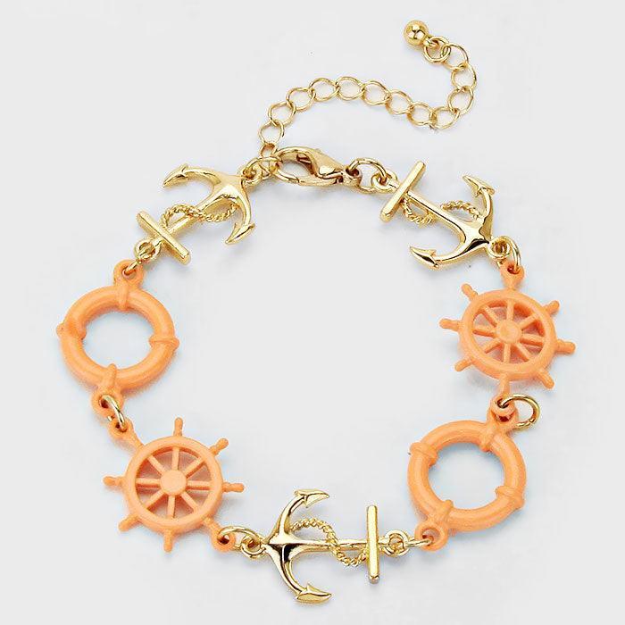 Peach Anchor Station Bracelet - Jewelry Store by Erik Rayo