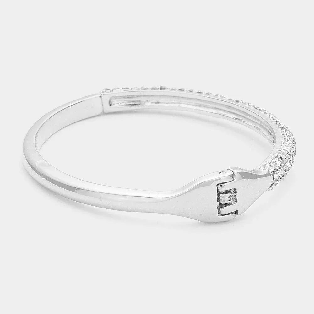 Rhinestone Paved Hinged Bangle Bracelet - Jewelry Store by Erik Rayo
