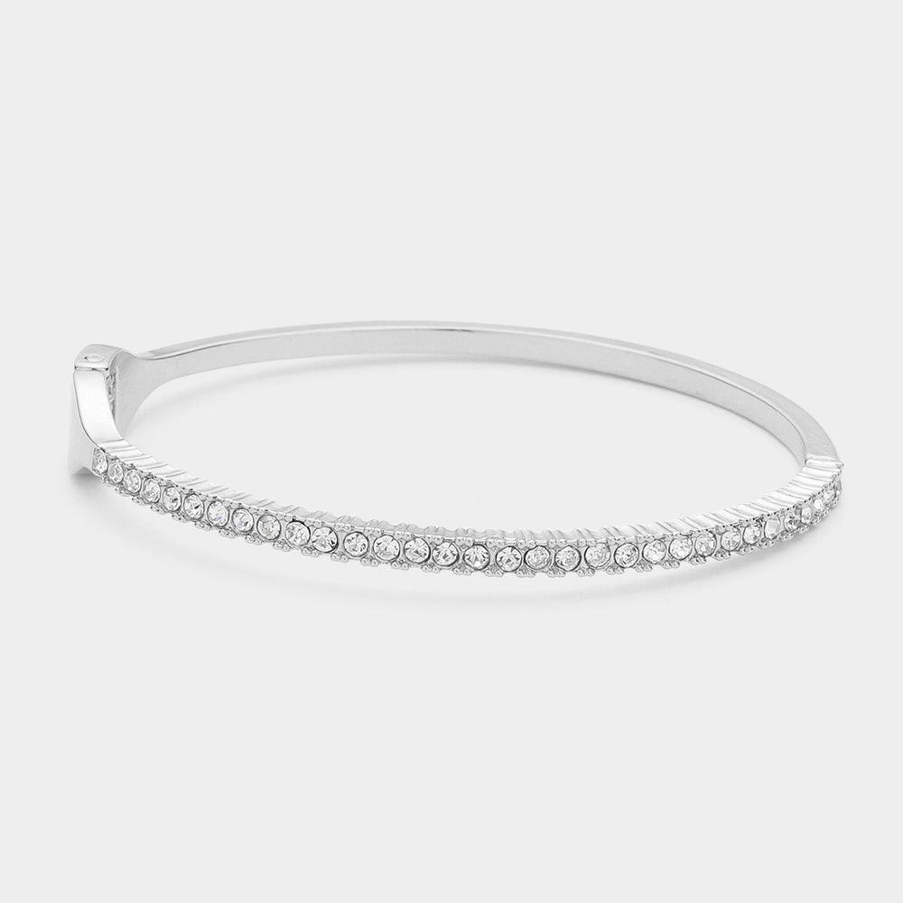 Rhinestone Paved Hinged Bangle Bracelet - Jewelry Store by Erik Rayo