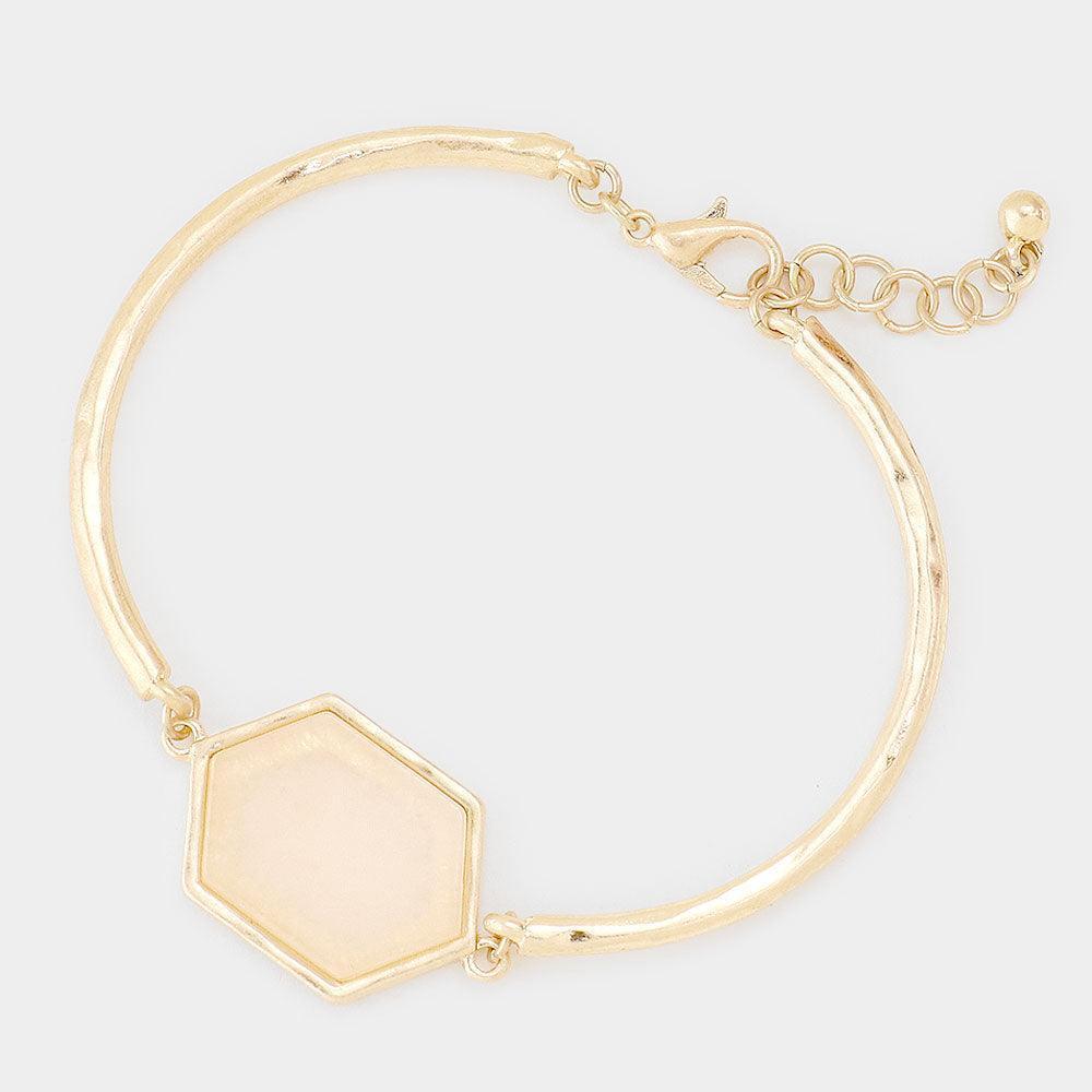 Semi Precious Hexagon Accented Bracelet - Jewelry Store by Erik Rayo
