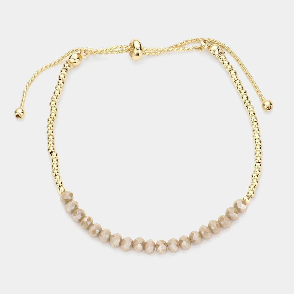 Faceted Beaded Pull Tie Cinch Bracelet - Jewelry Store by Erik Rayo