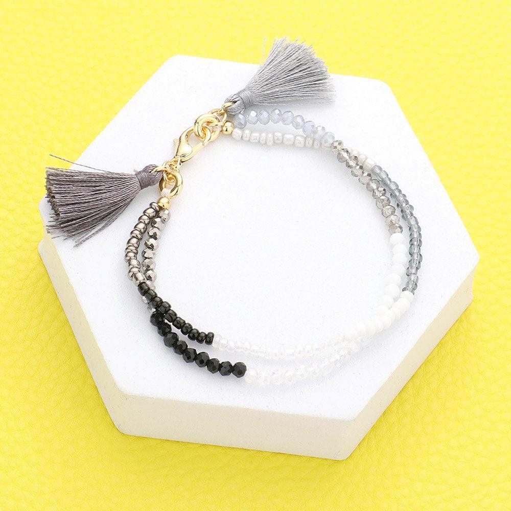 Colorful Beaded Tassel Bracelet