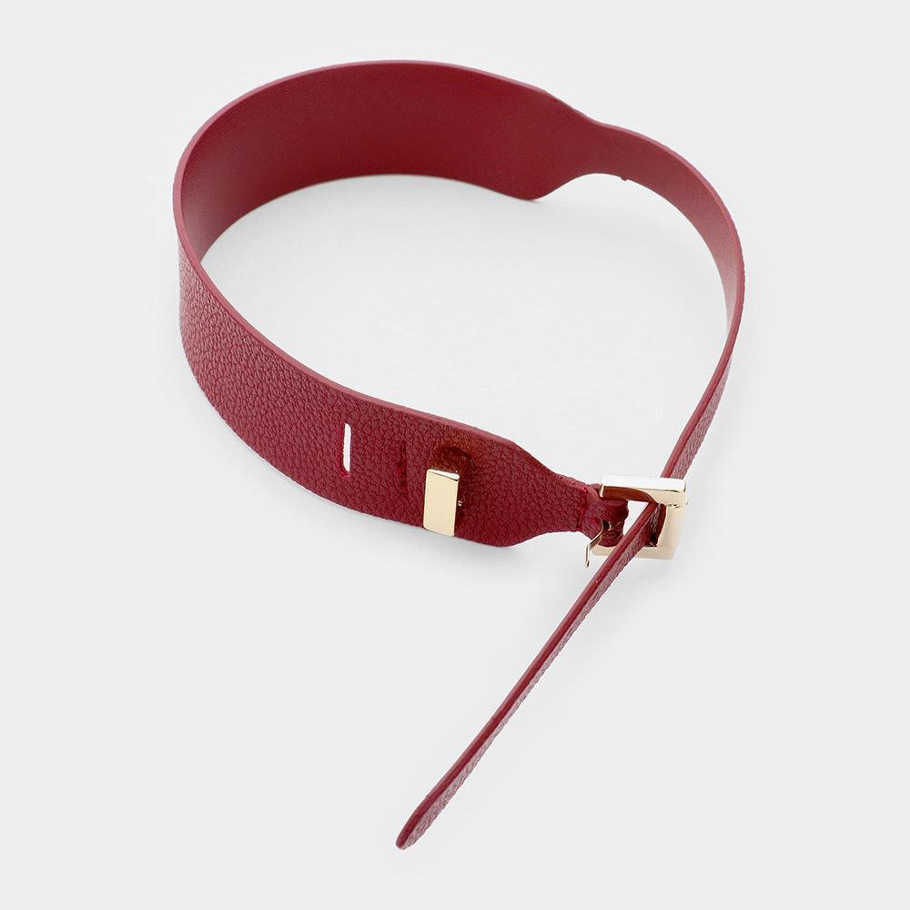 Gold Faux Leather Belt Buckle Wrap Bracelet - Jewelry Store by Erik Rayo