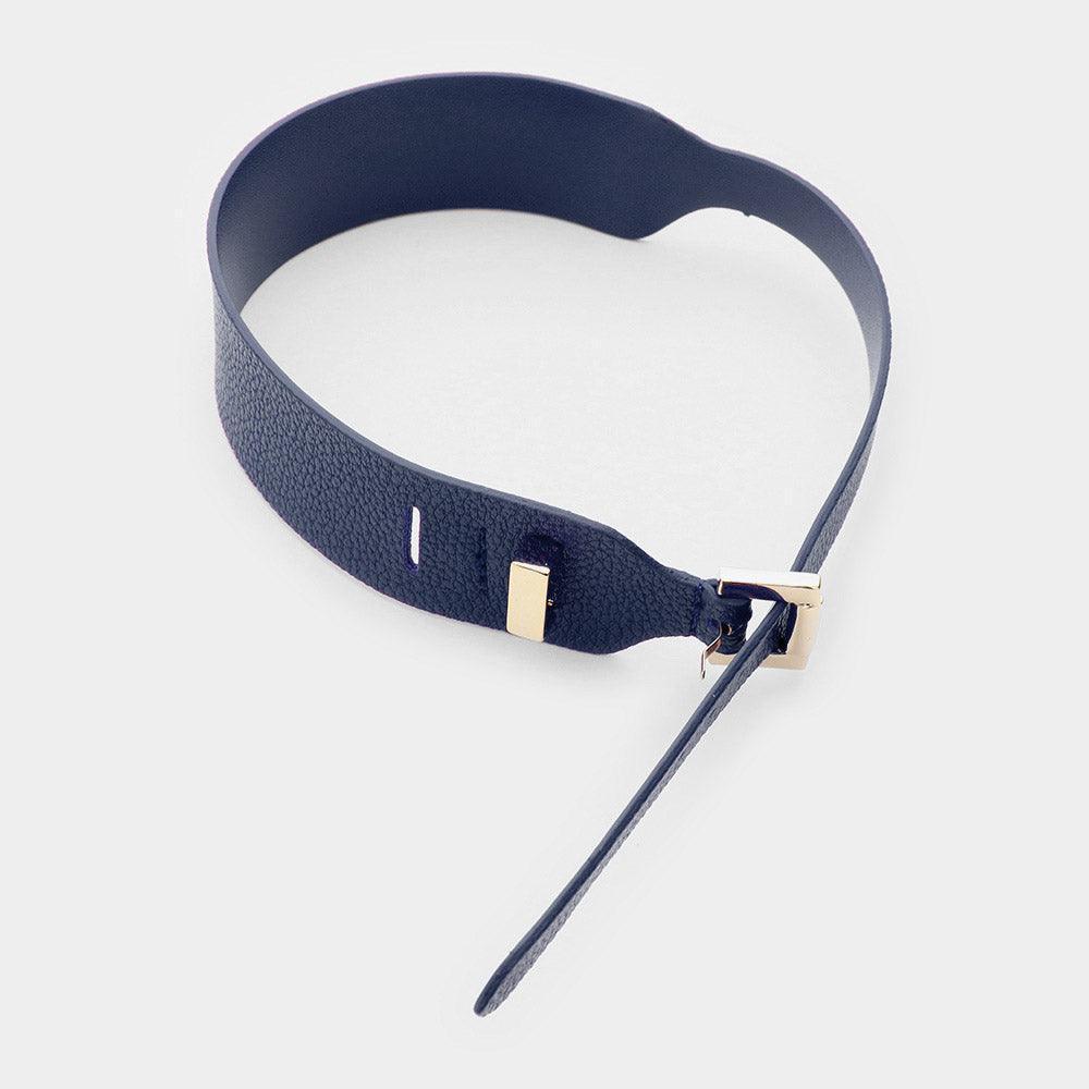 Gold Faux Leather Belt Buckle Wrap Bracelet - Jewelry Store by Erik Rayo