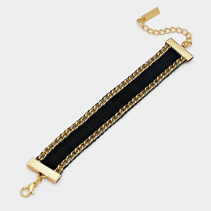 Gold Metal chain knit bracelet - Jewelry Store by Erik Rayo