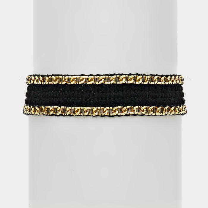 Gold Metal chain knit bracelet - Jewelry Store by Erik Rayo