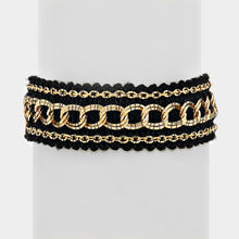 Load image into Gallery viewer, Gold Metal chain knit bracelet
