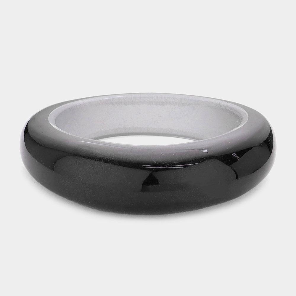 Black Resin Bangle Bracelet