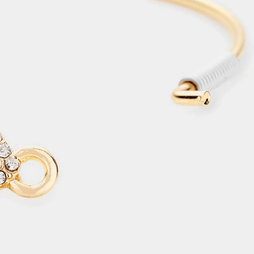 Gold Glitter Rhinestone Hook Bracelet - Jewelry Store by Erik Rayo