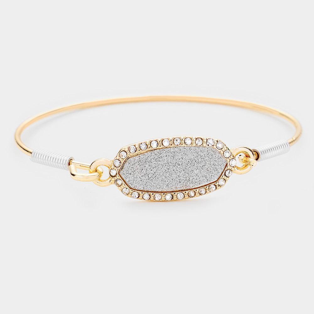 Gold Glitter Rhinestone Hook Bracelet - Jewelry Store by Erik Rayo