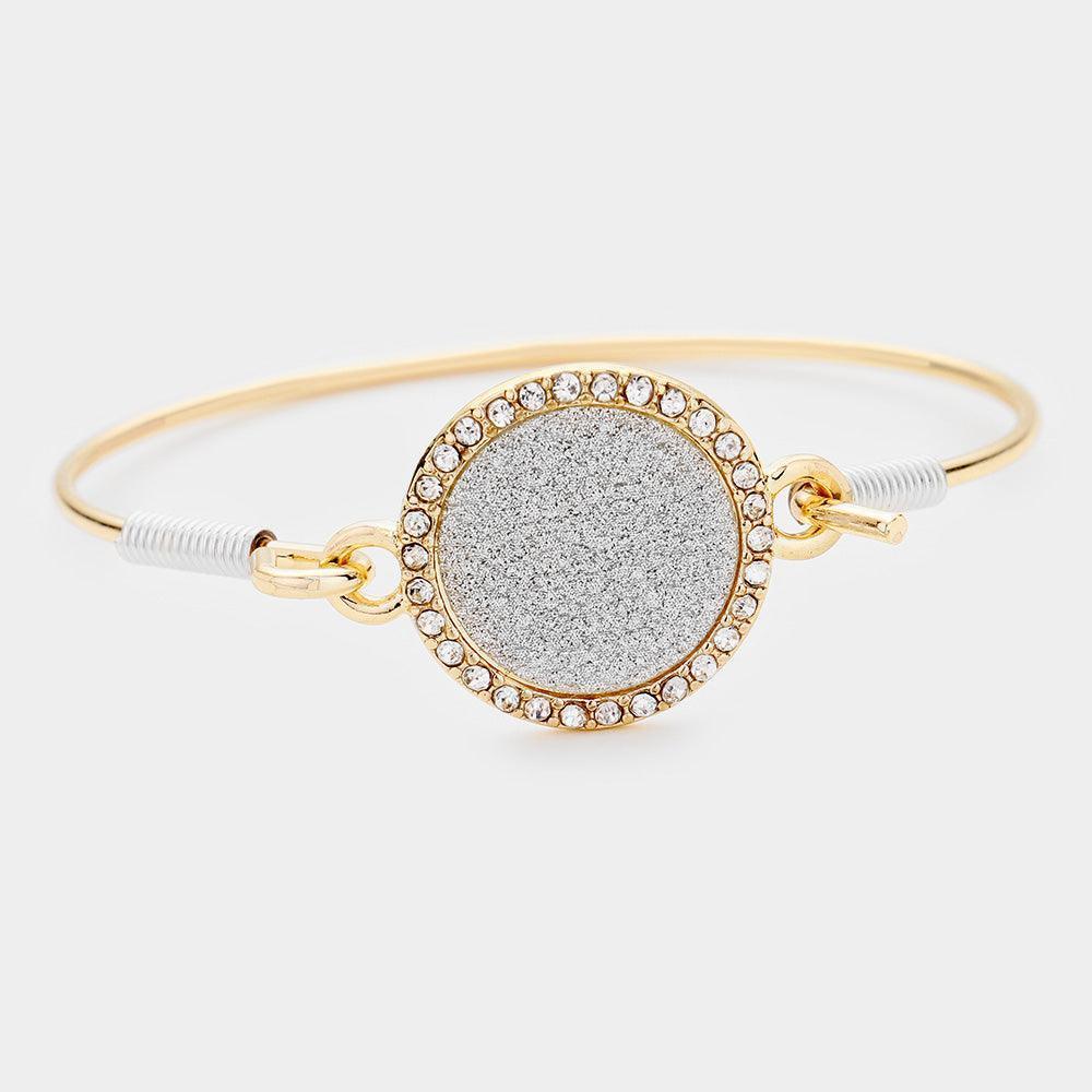 Gold Glitter Rhinestone Hook Bracelet - Jewelry Store by Erik Rayo
