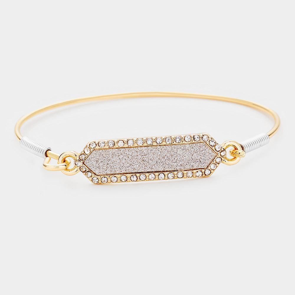 Gold Glitter Rhinestone Hook Bracelet - Jewelry Store by Erik Rayo