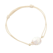 Load image into Gallery viewer, Ivory Freshwater Pearl Pointed Waxed Thread Adjustable Bracelet
