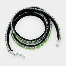 Load image into Gallery viewer, Green 2Row crystal wrap bracelet
