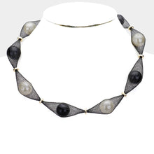 Load image into Gallery viewer, Cream Mesh Tube Pearl Bracelet / Necklace
