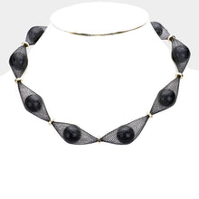 Load image into Gallery viewer, Blue Mesh Tube Pearl Bracelet / Necklace
