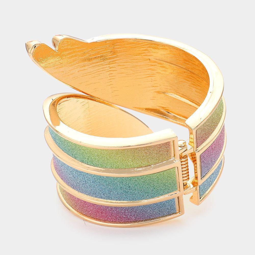 Abstract Shaped Glitter Hinged Bracelet - Jewelry Store by Erik Rayo