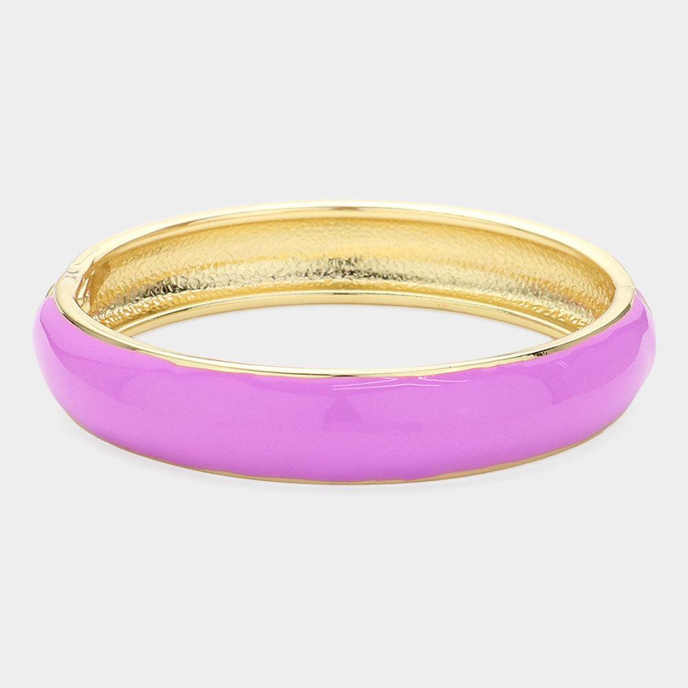 Enamel Hinged Bangle Bracelet