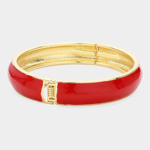 Load image into Gallery viewer, Red Enamel Hinged Bangle Bracelet
