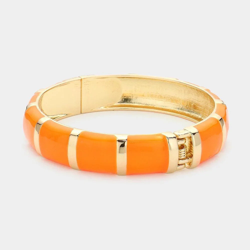 Enamel Bamboo Hinged Bangle Bracelet - Jewelry Store by Erik Rayo