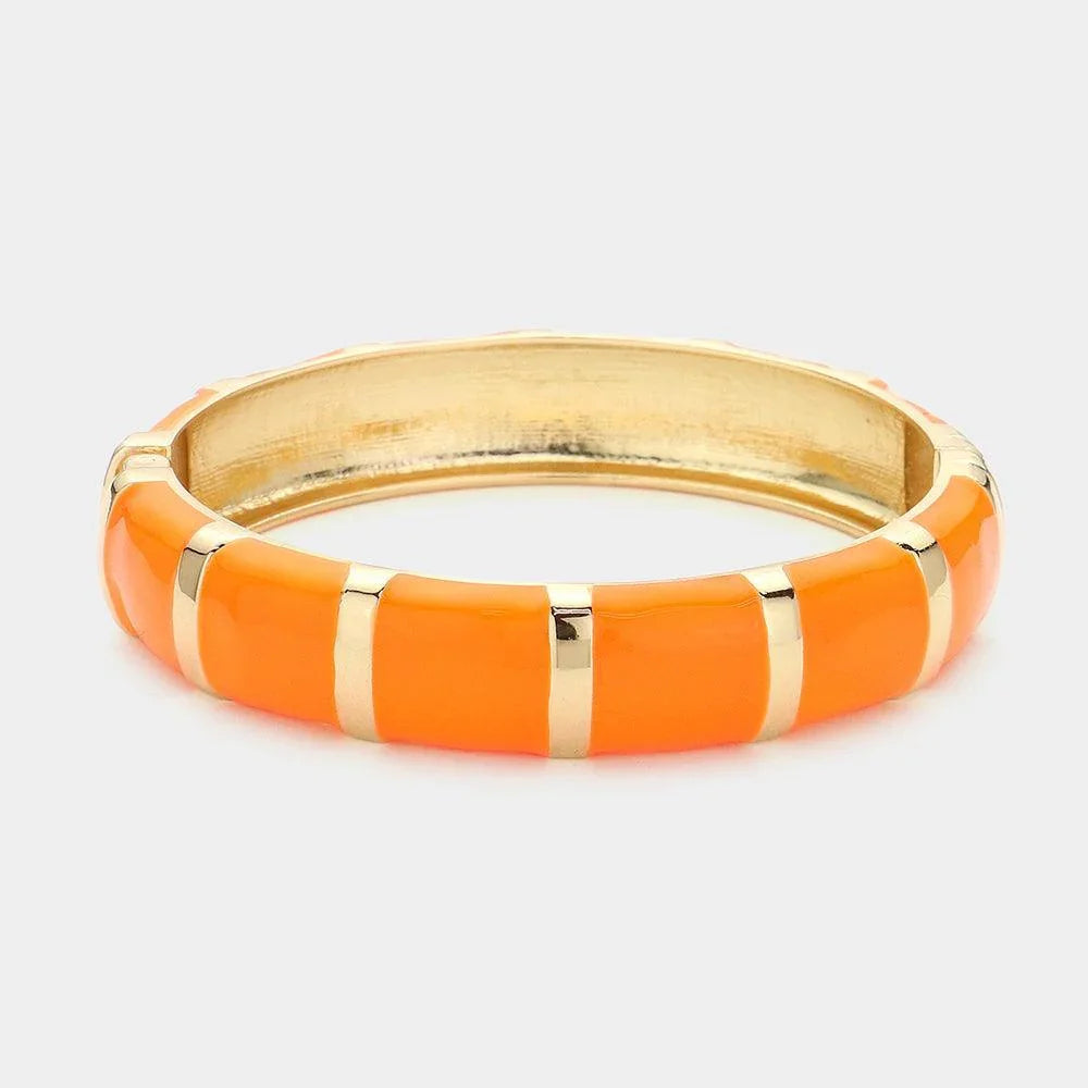 Enamel Bamboo Hinged Bangle Bracelet - Jewelry Store by Erik Rayo