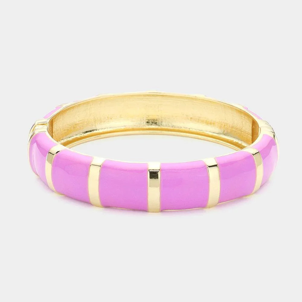 Enamel Bamboo Hinged Bangle Bracelet - Jewelry Store by Erik Rayo