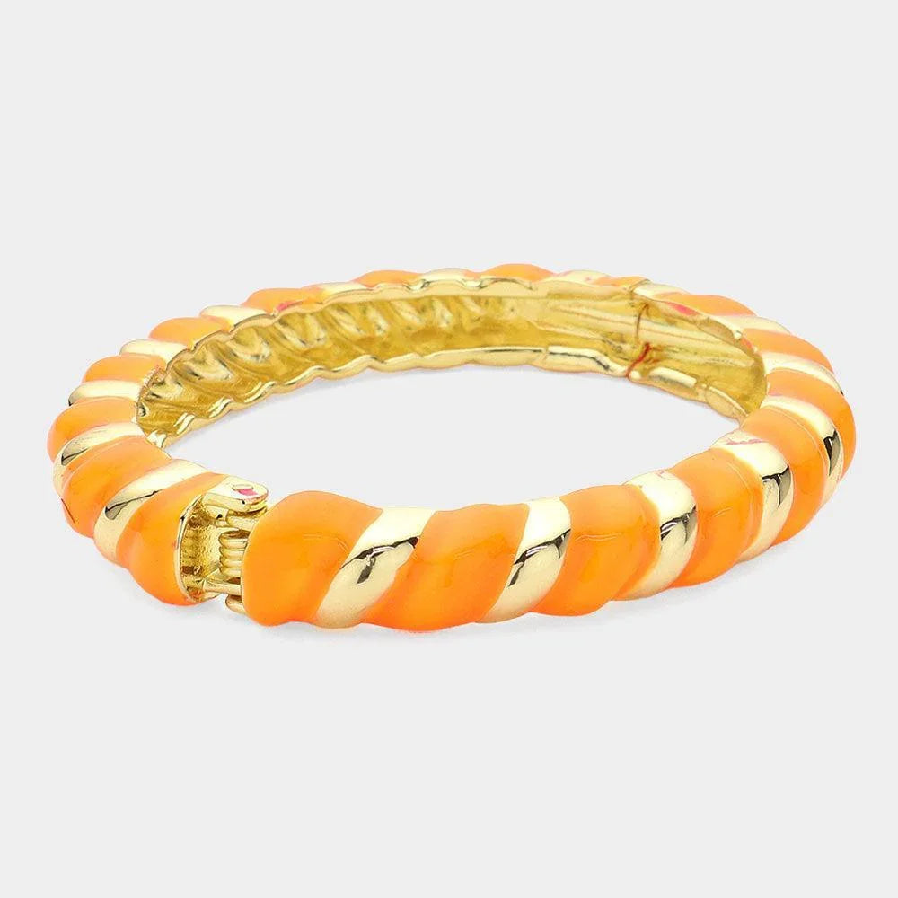 Enamel Twisted Hinged Bracelet - Jewelry Store by Erik Rayo