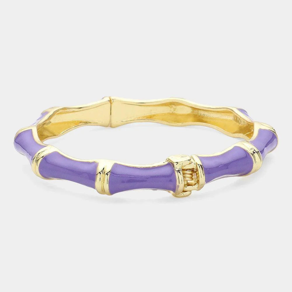 Enamel Bamboo Hinged Bangle Bracelet - Jewelry Store by Erik Rayo
