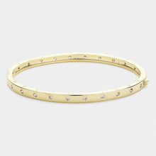 Load image into Gallery viewer, Gold CZ Stone Paved Bangle Bracelet
