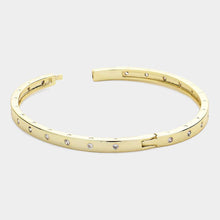 Load image into Gallery viewer, Gold CZ Stone Paved Bangle Bracelet
